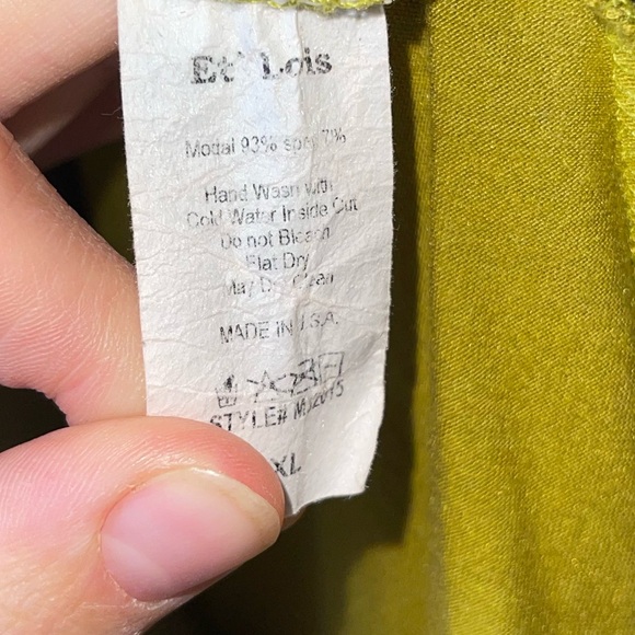 Et Lois mustard yellow long sleeve top for women. In perfect condition. Size XL - Picture 6 of 7